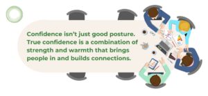Confidence isn’t just good posture. True confidence is a combination of strength and warmth that brings people in and builds connections.